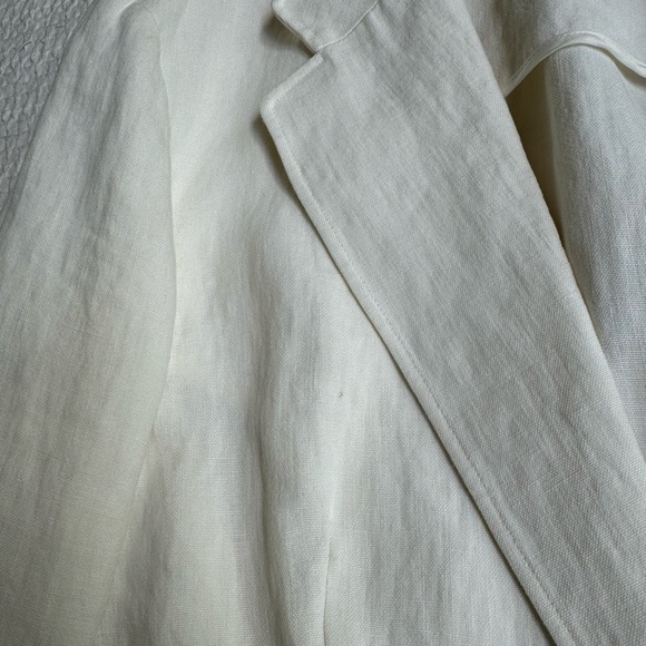 Vintage 90s Ralph Lauren Blue Label 100% White Linen Made in Italy Blazer Jacket - Picture 13 of 16